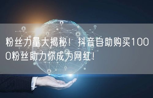 粉丝力量大揭秘!抖音自助购买1000粉丝助力你成为网红!