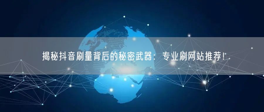 揭秘抖音刷量背后的秘密武器：专业刷网站推荐！
