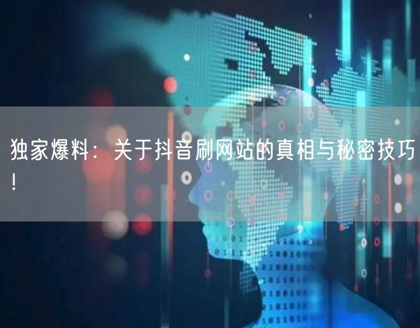 独家爆料：关于抖音刷网站的真相与秘密技巧！