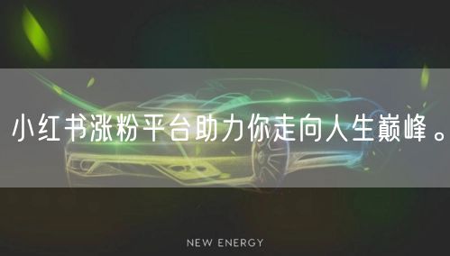 小红书涨粉平台助力你走向人生巅峰。
