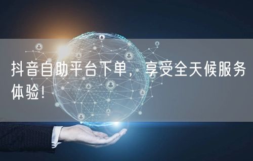 抖音自助平台下单，享受全天候服务体验！