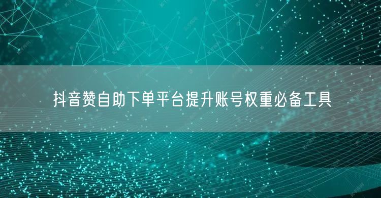 抖音赞自助下单平台提升账号权重必备工具