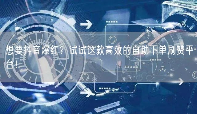 想要抖音爆红?试试这款高效的自助下单刷赞平台!