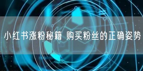小红书涨粉秘籍 购买粉丝的正确姿势