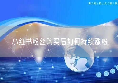 小红书粉丝购买后如何持续涨粉