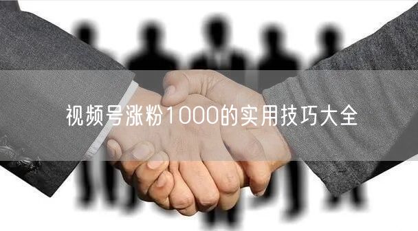 视频号涨粉1000的实用技巧大全