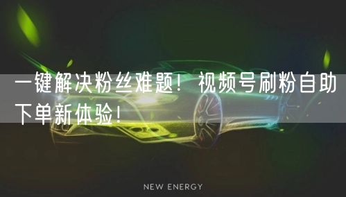 一键解决粉丝难题！视频号刷粉自助下单新体验！