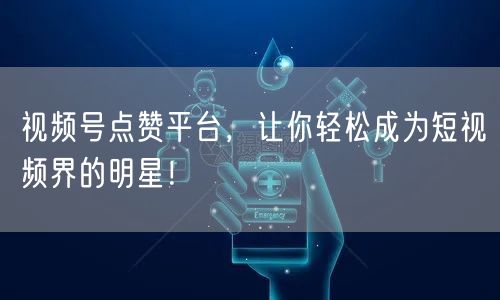 视频号点赞平台，让你轻松成为短视频界的明星！