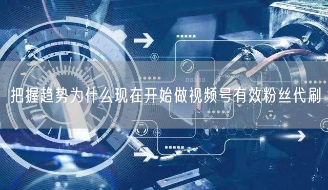 把握趋势为什么现在开始做视频号有效粉丝代刷
